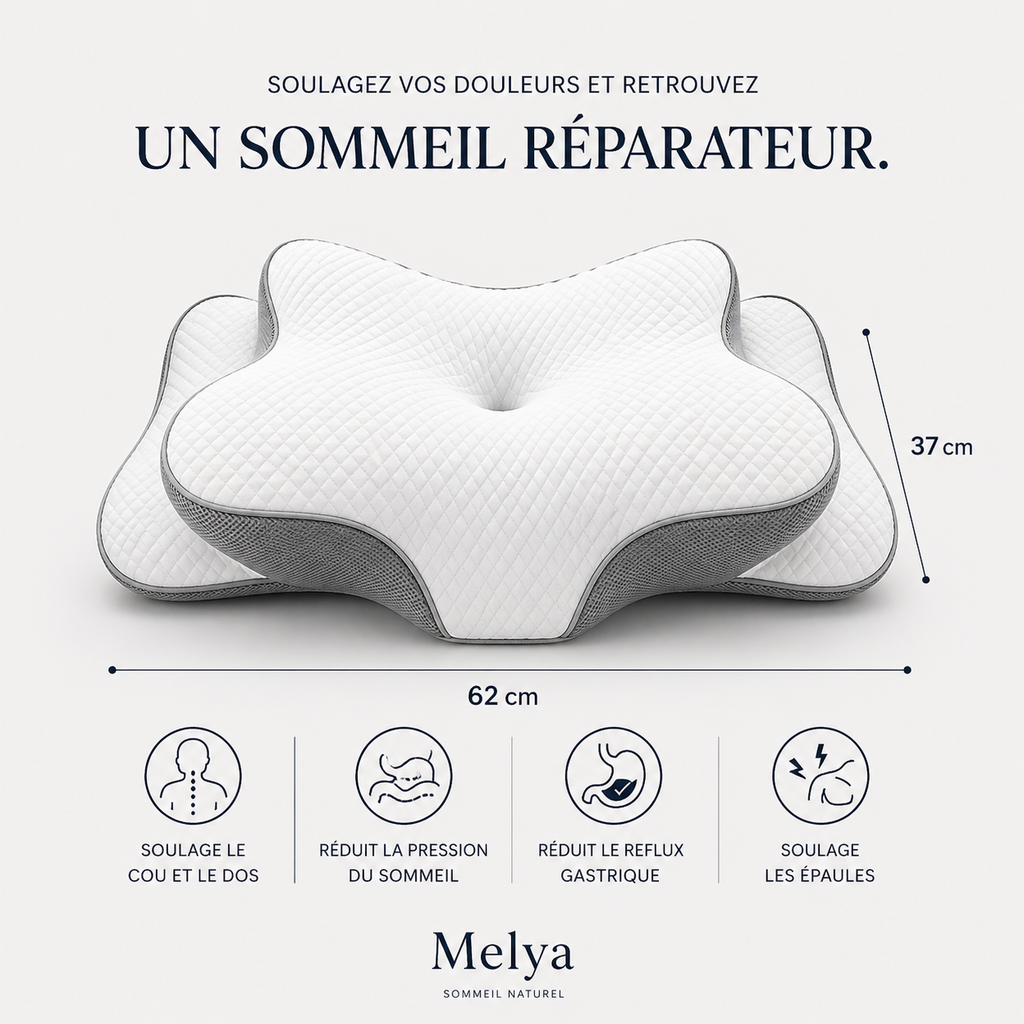 oreiller ergonomique cervical vue de côté