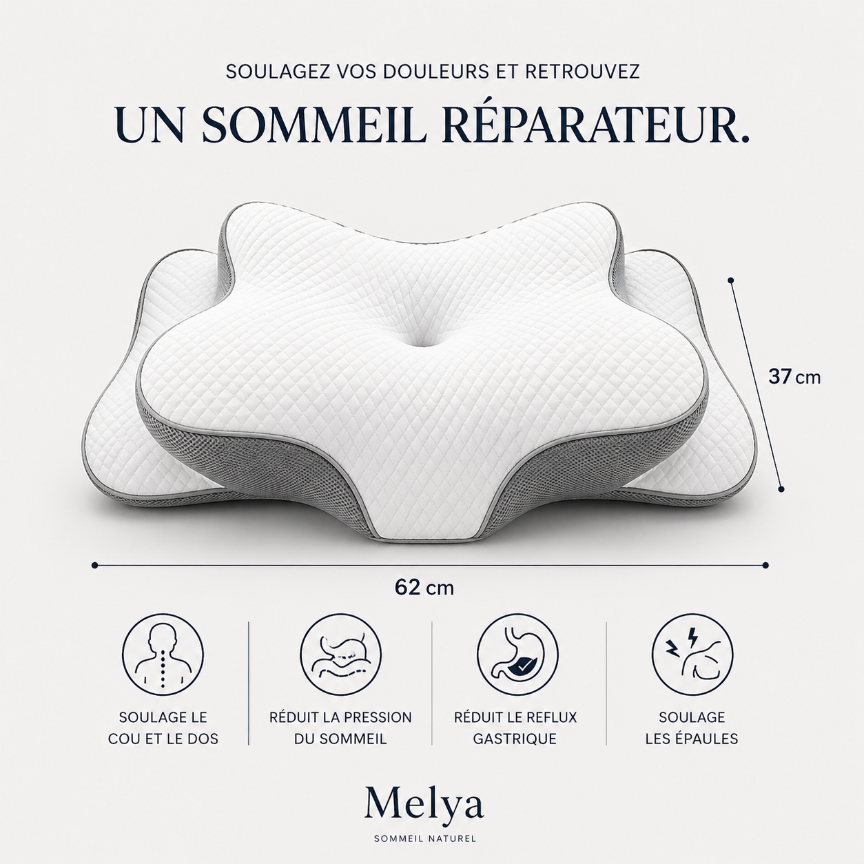 oreiller ergonomique cervical vue de côté