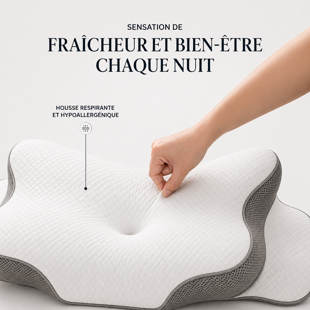 mousse a mémoire de forme oreiller ergonomique cervical